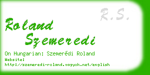 roland szemeredi business card